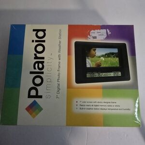 Polaroid 7" Digital Photo Frame with Weather Station - Black